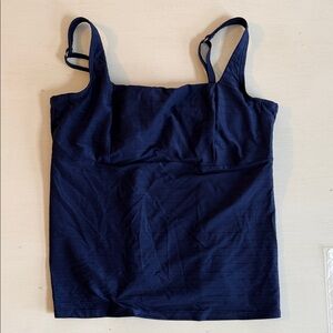 Lands' End Dark Blue Bathing Suit Top GORGEOUS NWT 14